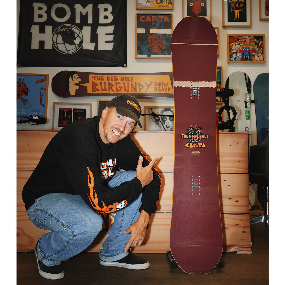 Capita x Bomb Hole Big Nice Burgundy Snowboard
