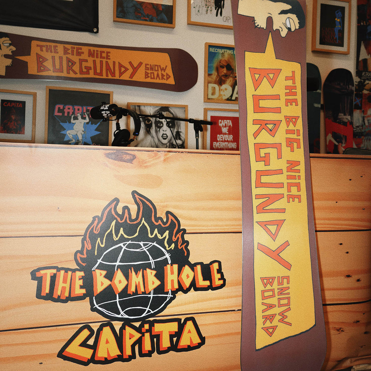 Capita x Bomb Hole Big Nice Burgundy Snowboard