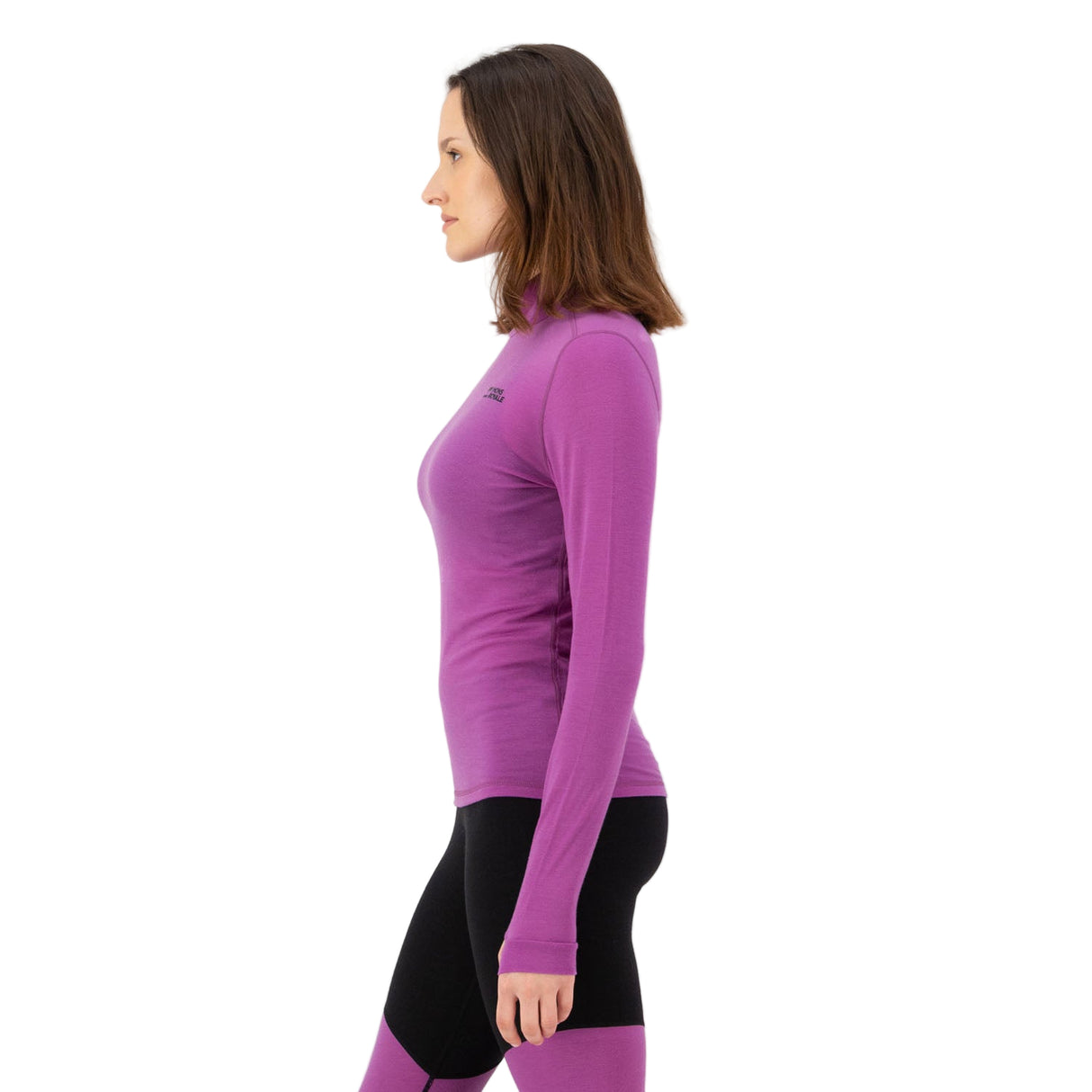 Cascade Merino Mock Neck Long Sleeve Baselayer Top