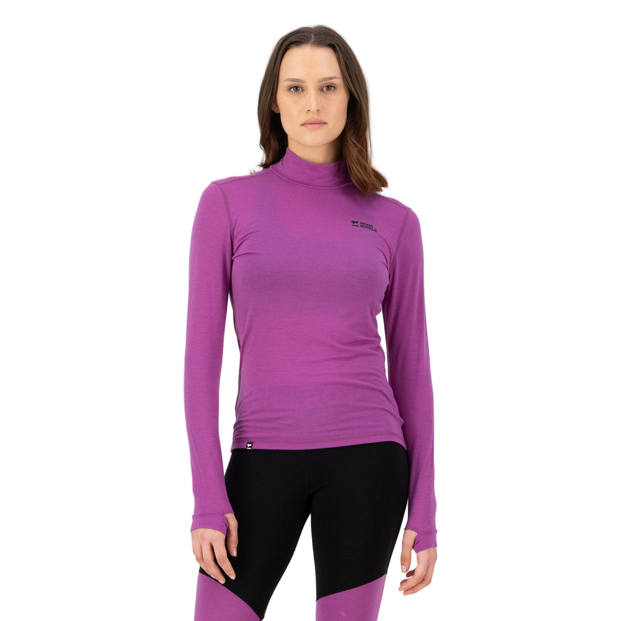 Cascade Merino Mock Neck Long Sleeve Baselayer Top