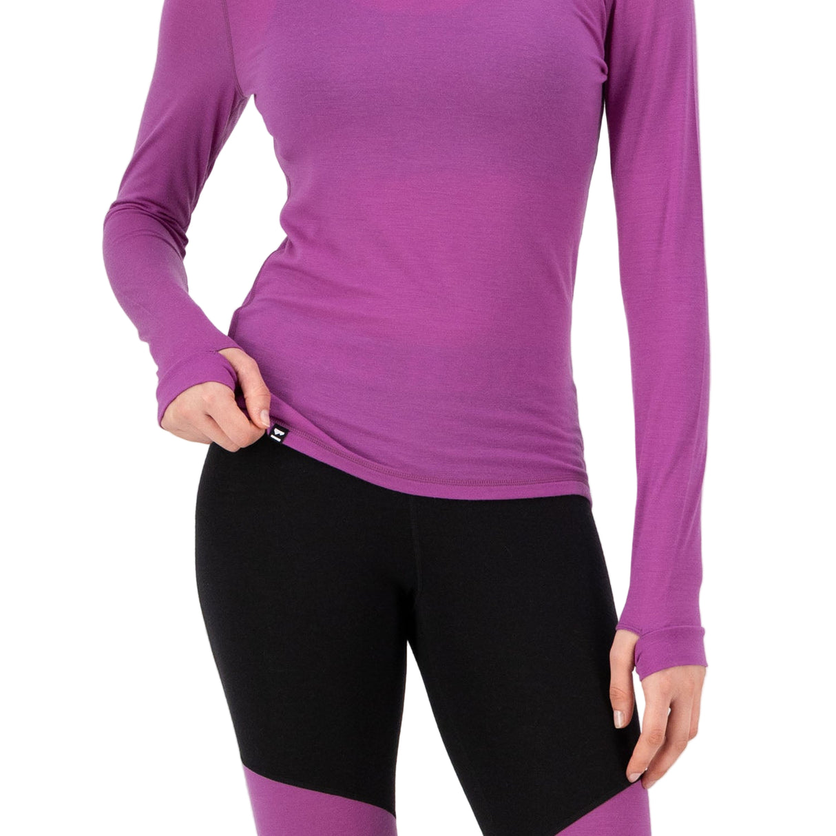 Cascade Merino Mock Neck Long Sleeve Baselayer Top