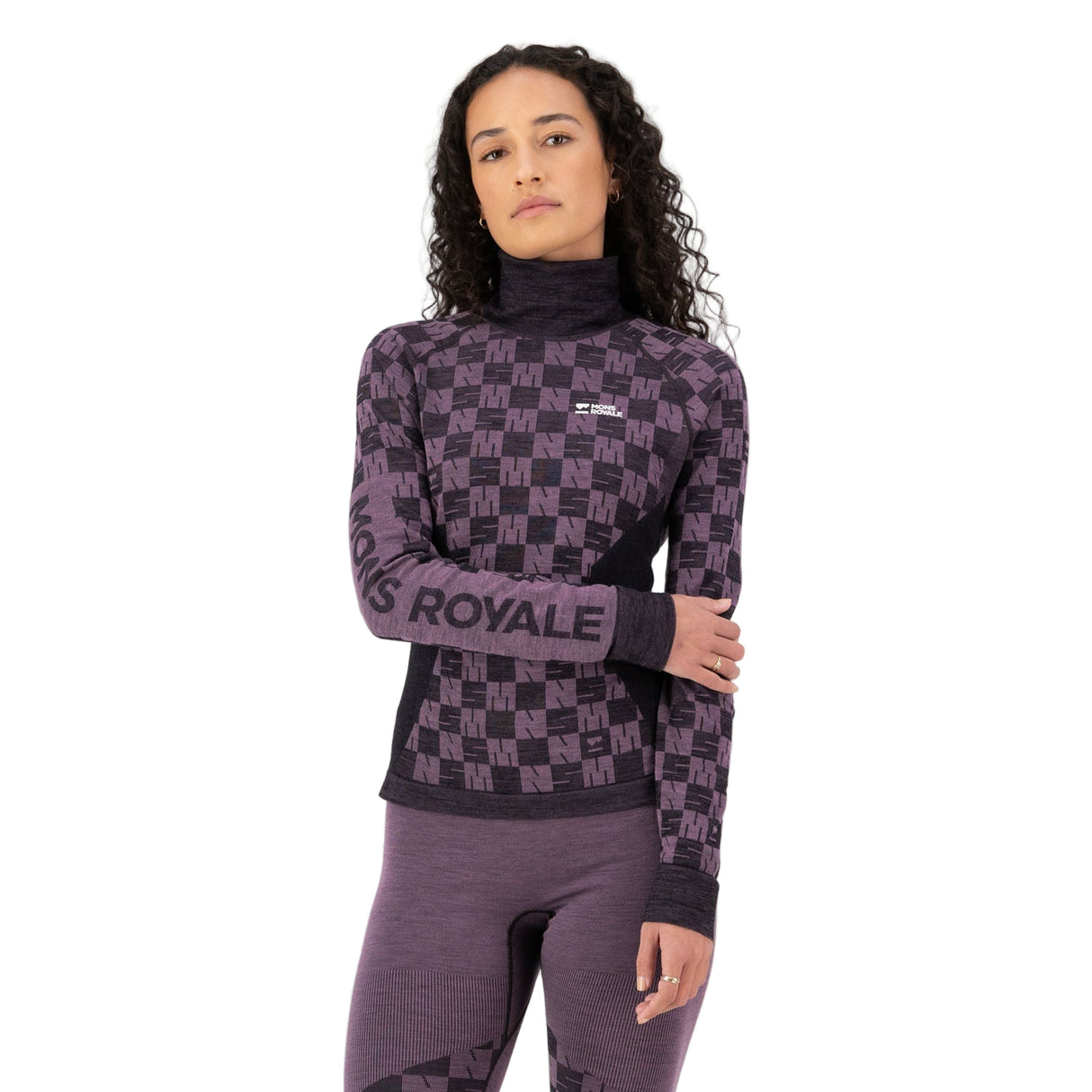 Ascender Merino Seamless Mock Neck Long Sleeve Baselayer Top