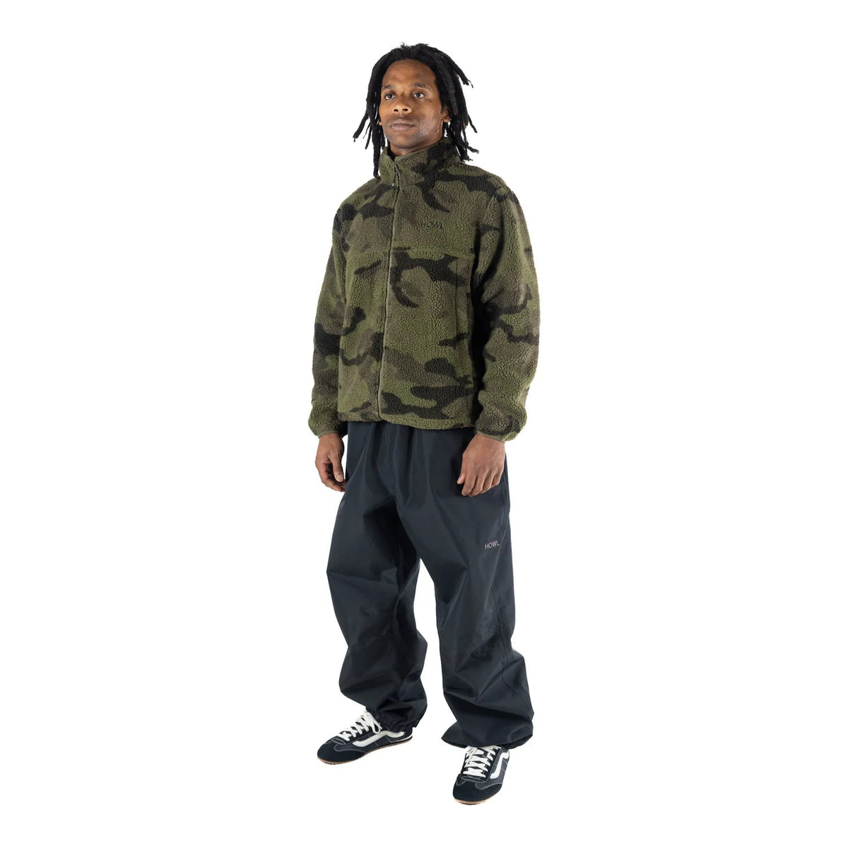 Howl Berber Fleece in Washed Camo, full length