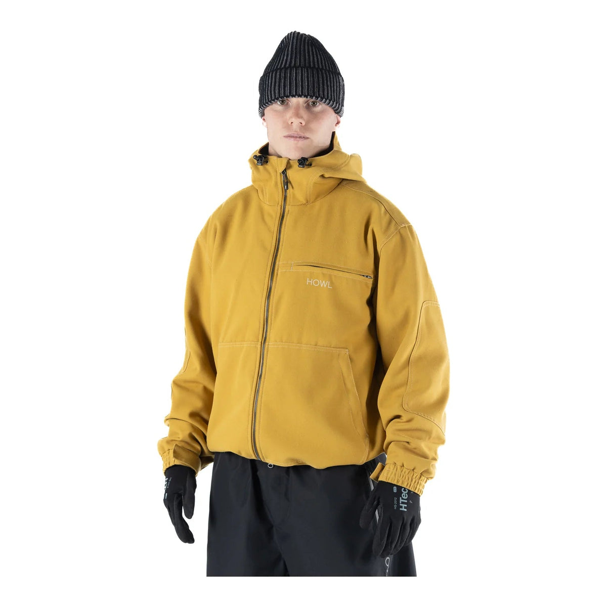 Howl Workwear Jacket in Tan, front on model