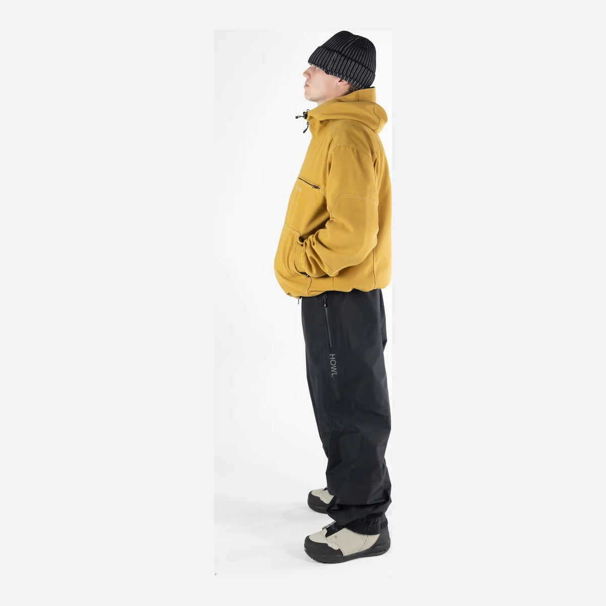 Howl Workwear Jacket in Tan, side on model