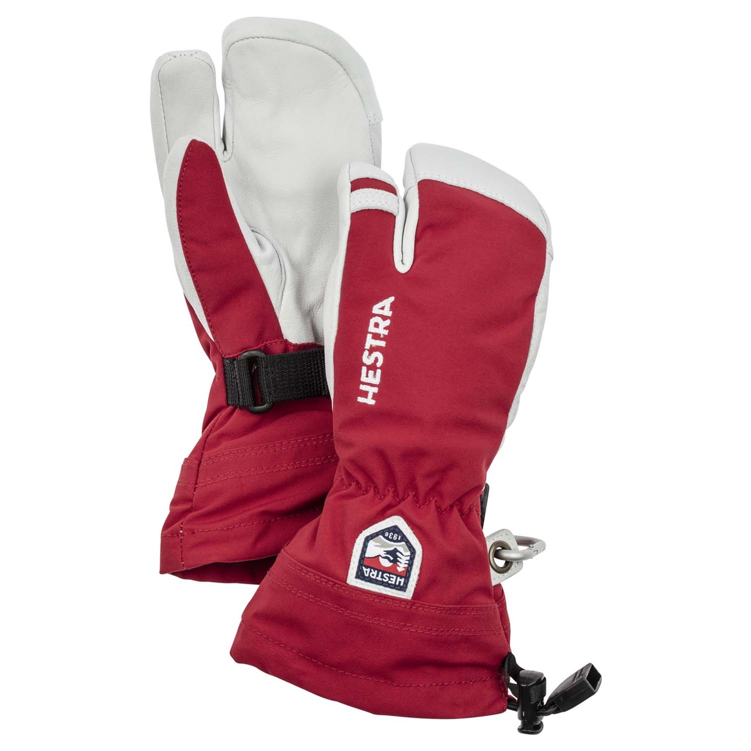 Hestra Army Leather Heli Ski Junior 3-Finger Glove Red 2020