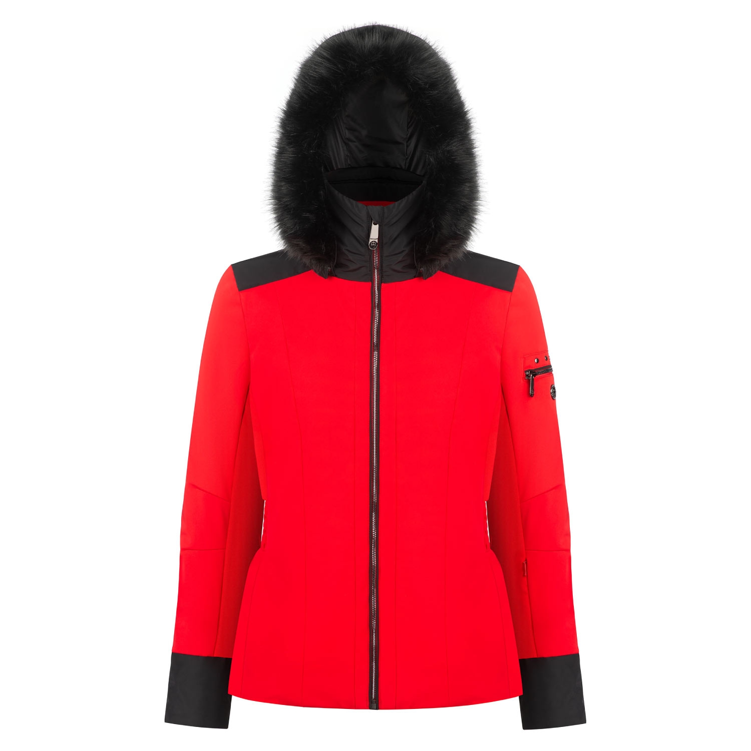 Poivre Blanc Stretch Luxe Faux Fur Ski Jacket Scarlet Red 2021