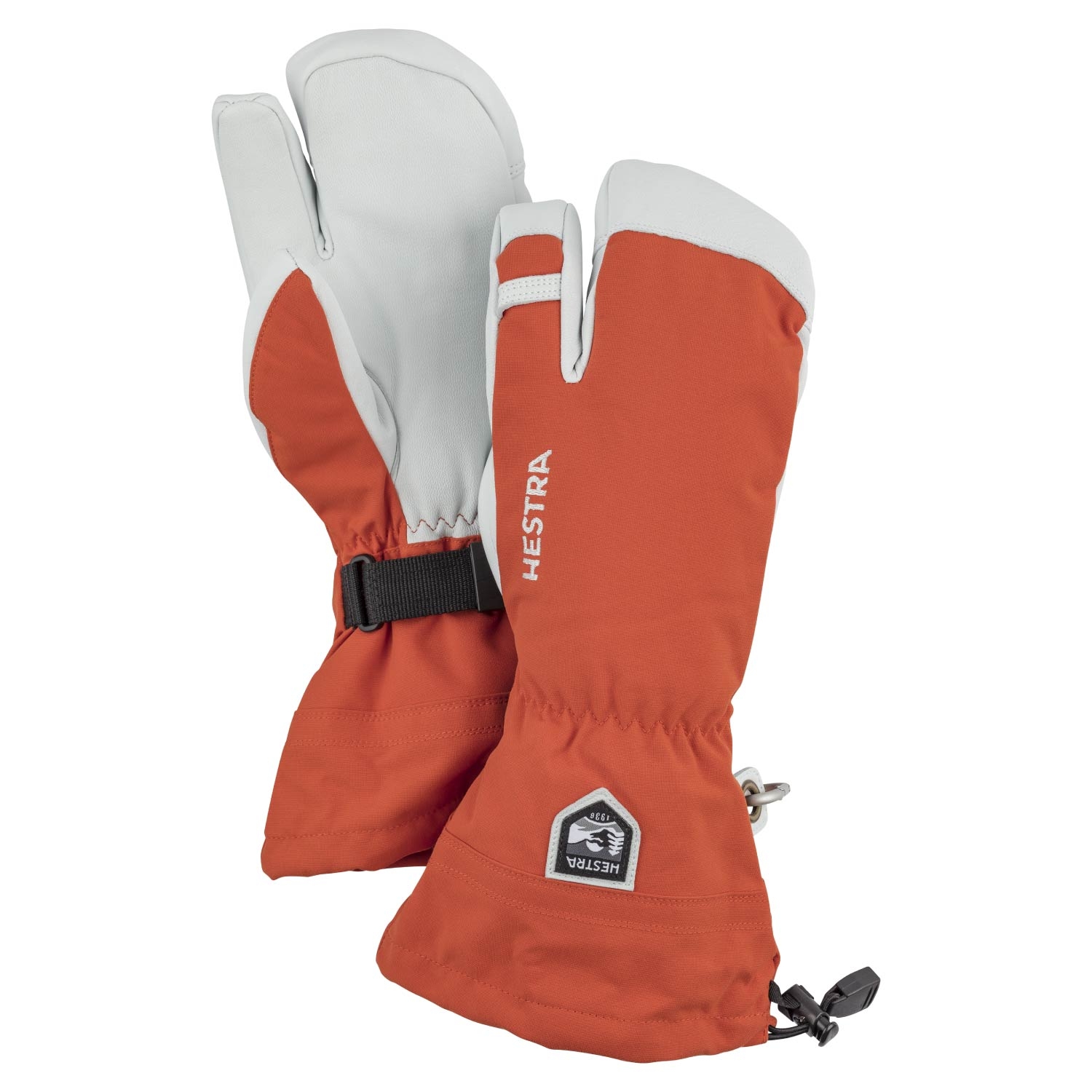 Hestra Army Leather Heli Ski 3-Finger Gloves Brick Red 2021