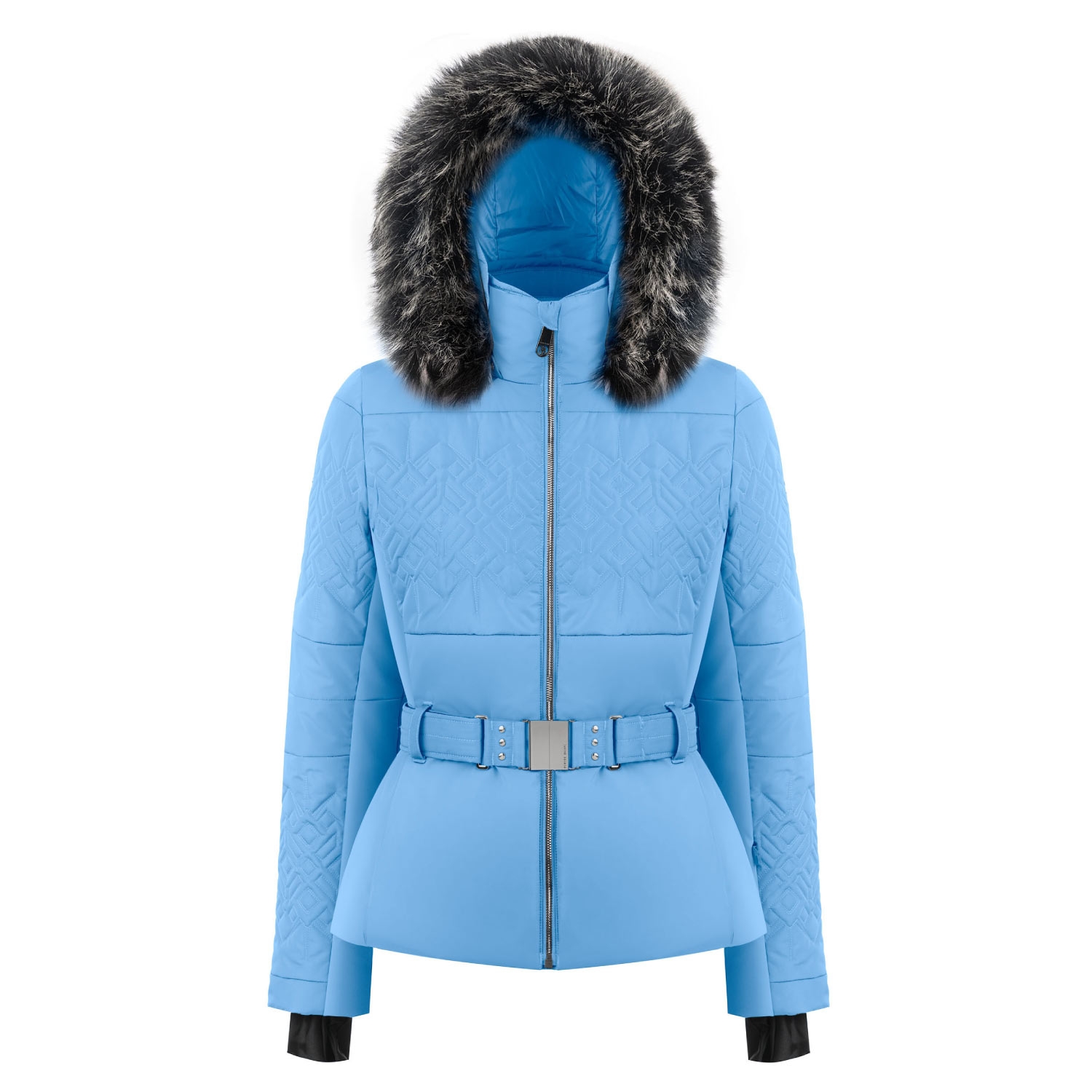 Poivre Blanc Quilted Faux Fur Ski Jacket Polar Blue 2021