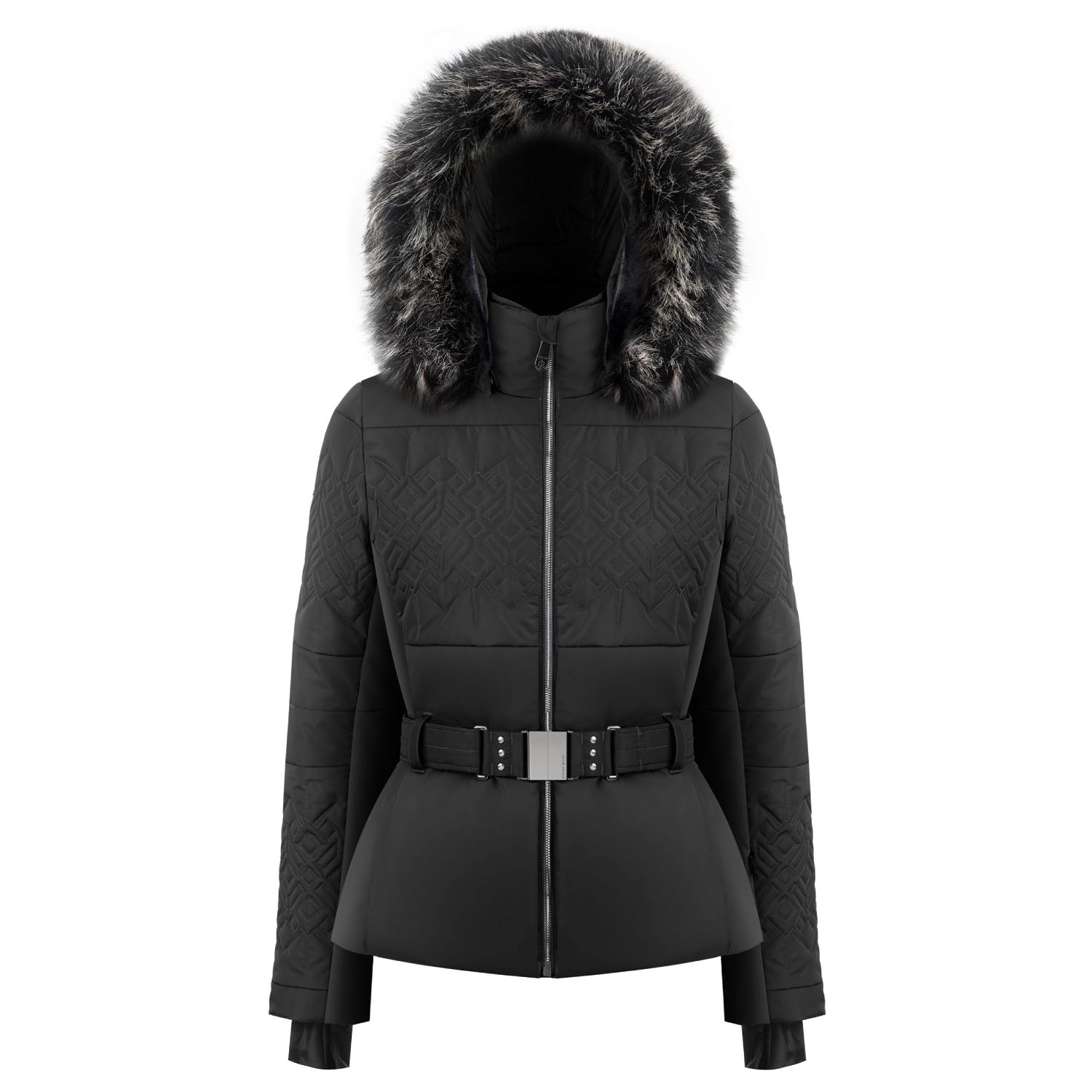 Poivre Blanc Quilted Faux Fur Ski Jacket Black 2021