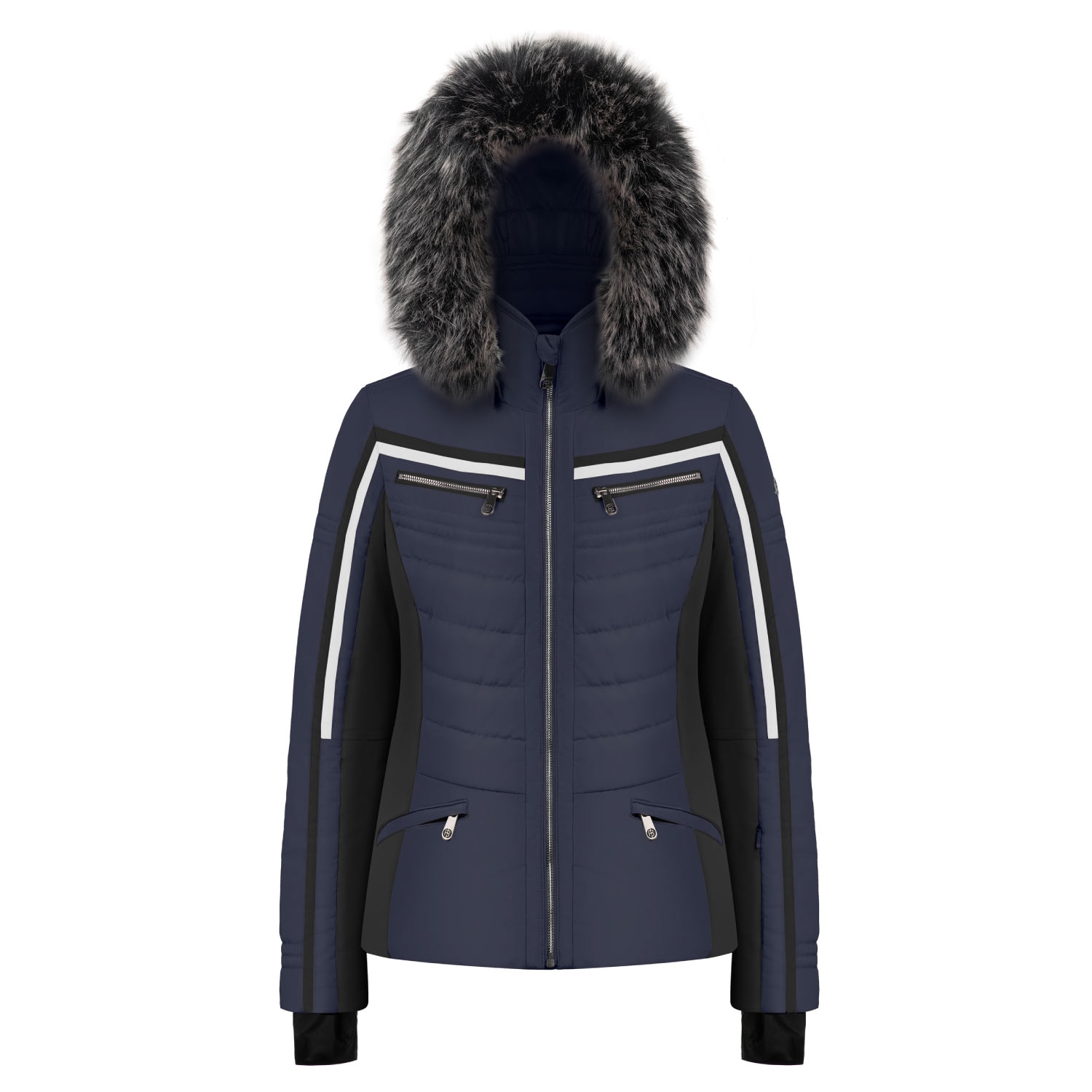 Poivre Blanc Stretch Panel Faux Fur Ski Jacket Multi Gothic Blue 2021
