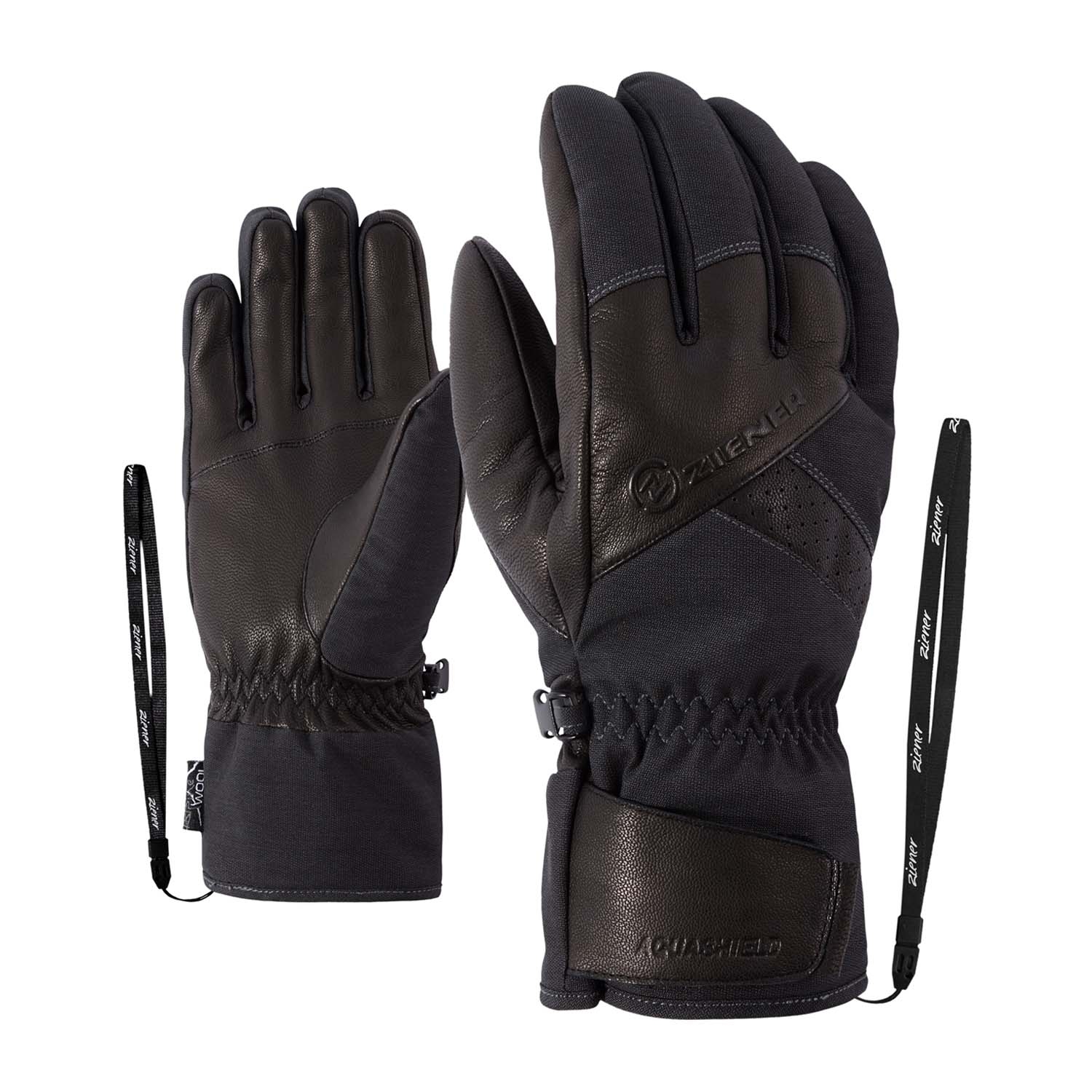 Ziener Getter AquaShield AW Mens Gloves Grey Iron Tec 2021