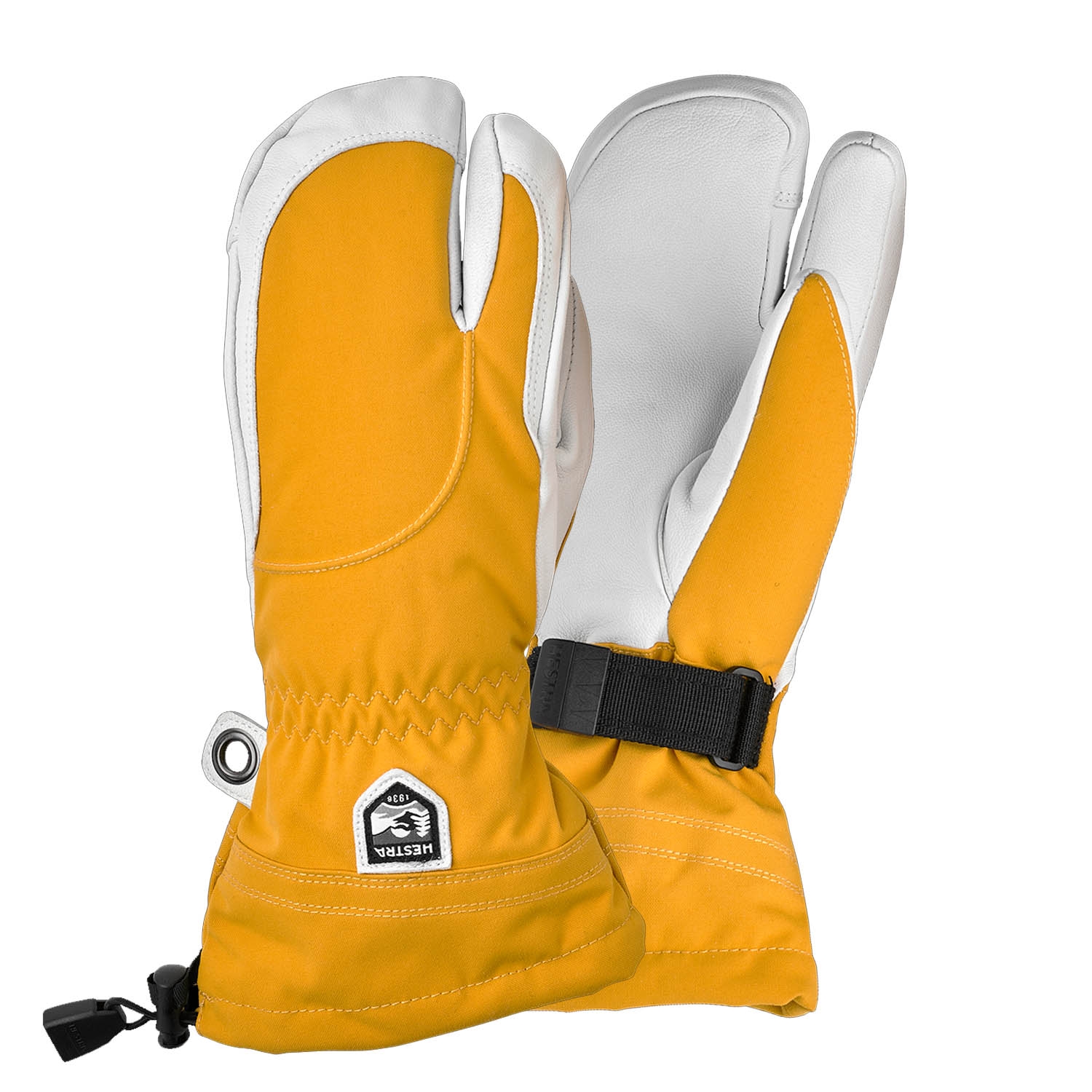 Hestra Womens Heli Ski 3-Finger Gloves Yellow 2021