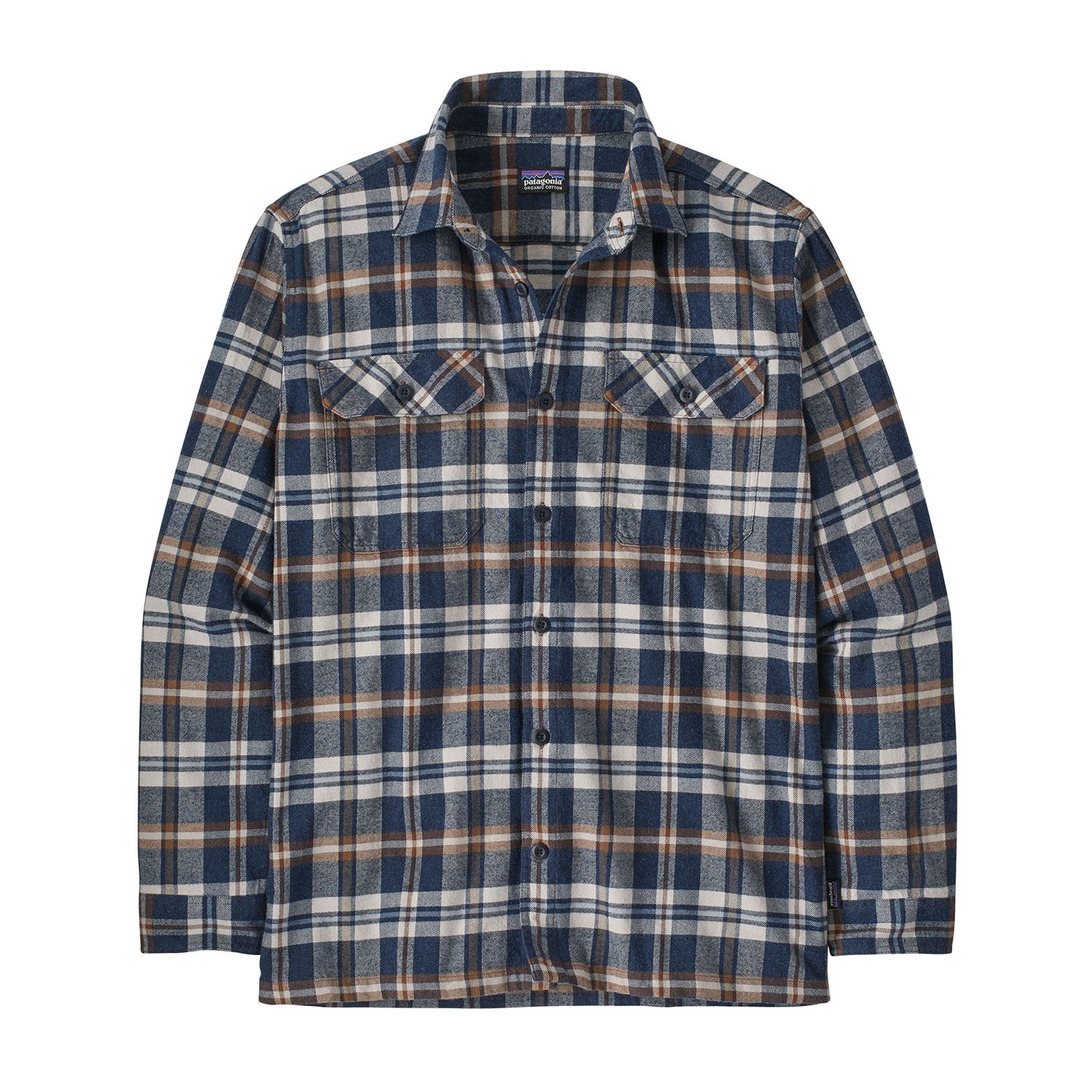 Patagonia Mens Long Sleeve Organic Cotton MW Fjord Flannel Shirt Fields/New Navy 2024