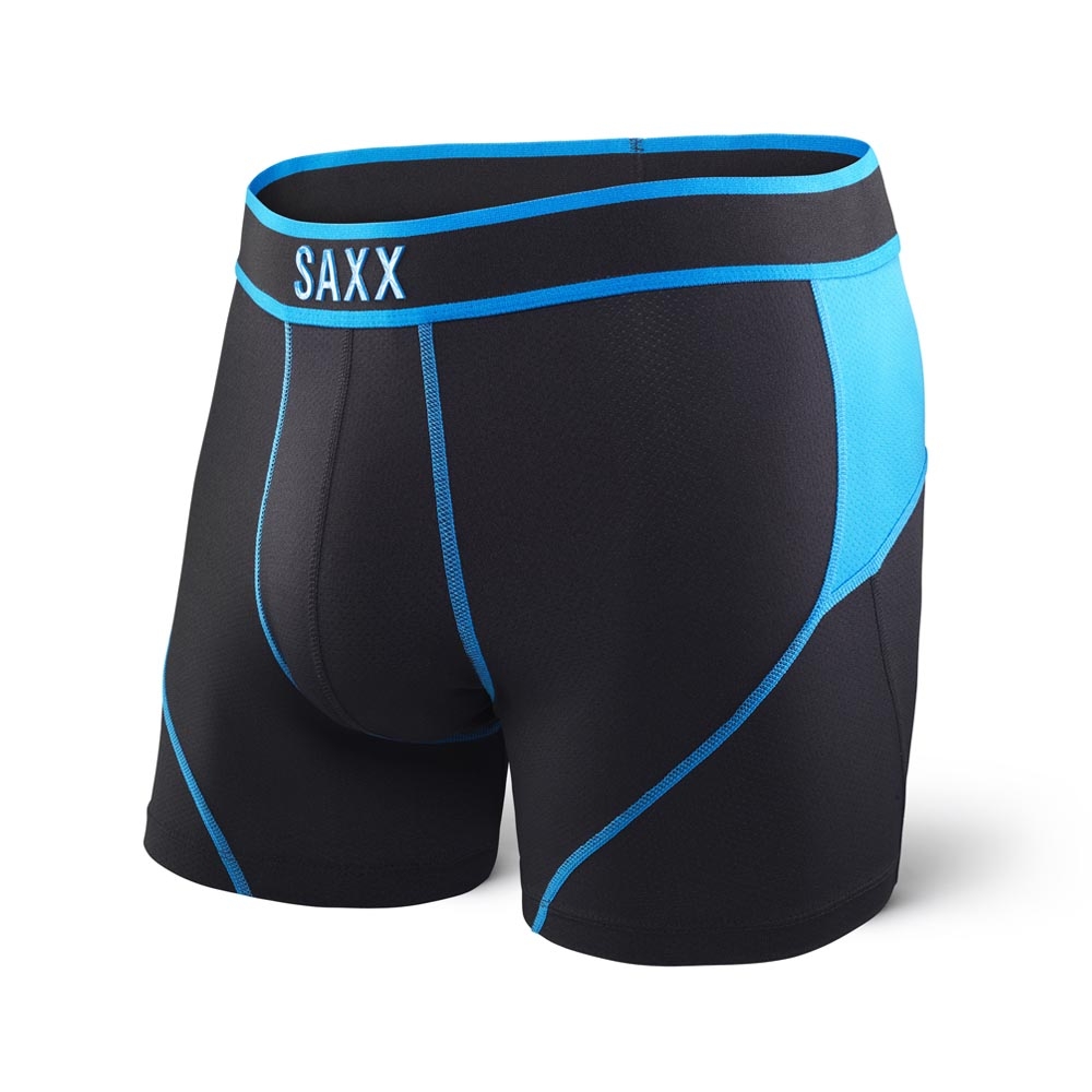 Saxx Kinetic Boxer Black/Electric Blue - Snowtrax