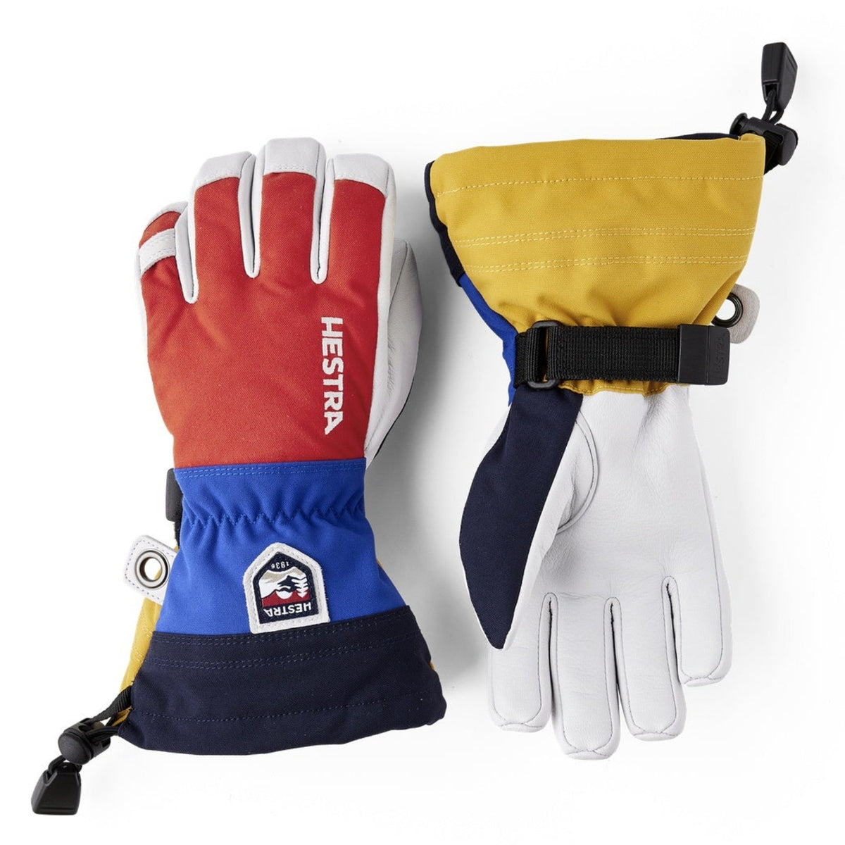 Junior Army Leather Heli Ski Gloves