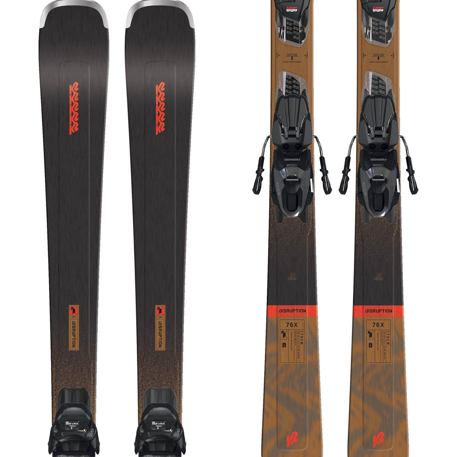 K2 Disruption 76X Skis & M3 10 Compact Quikclik Bindings 2025