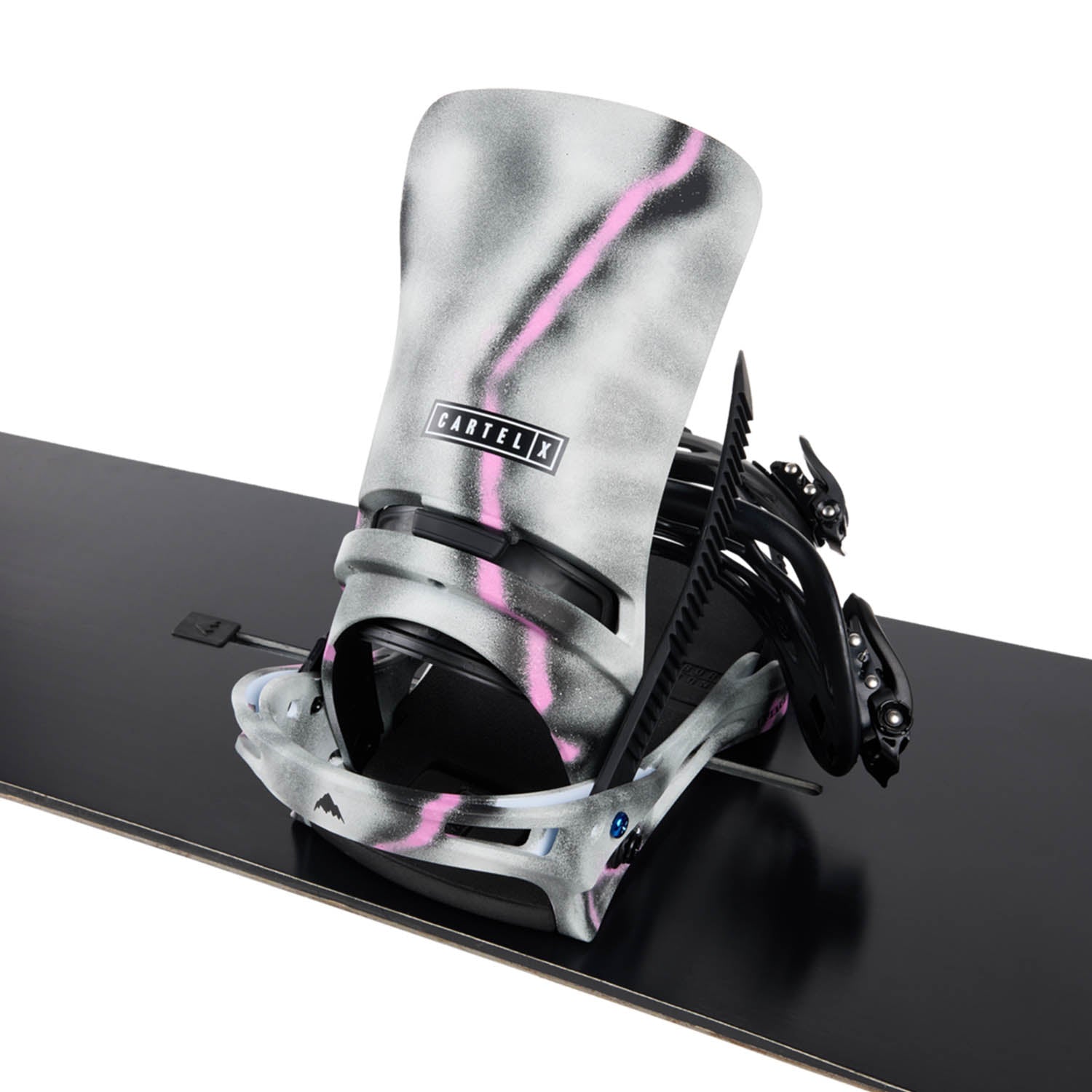 Burton Mens Cartel X Snowboard Bindings Gray/Pink 2025 – Snowtrax