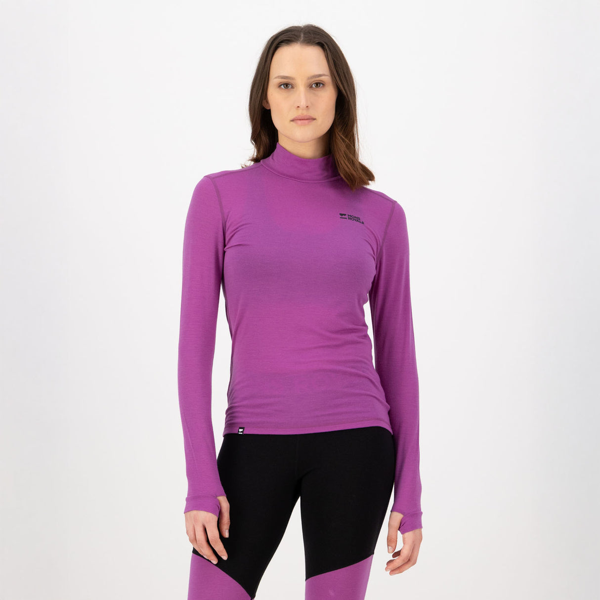 Cascade Merino Mock Neck Long Sleeve Baselayer Top