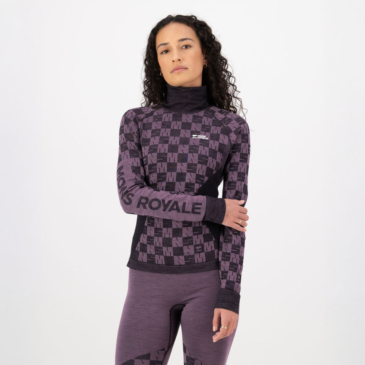 Ascender Merino Seamless Mock Neck Long Sleeve Baselayer Top
