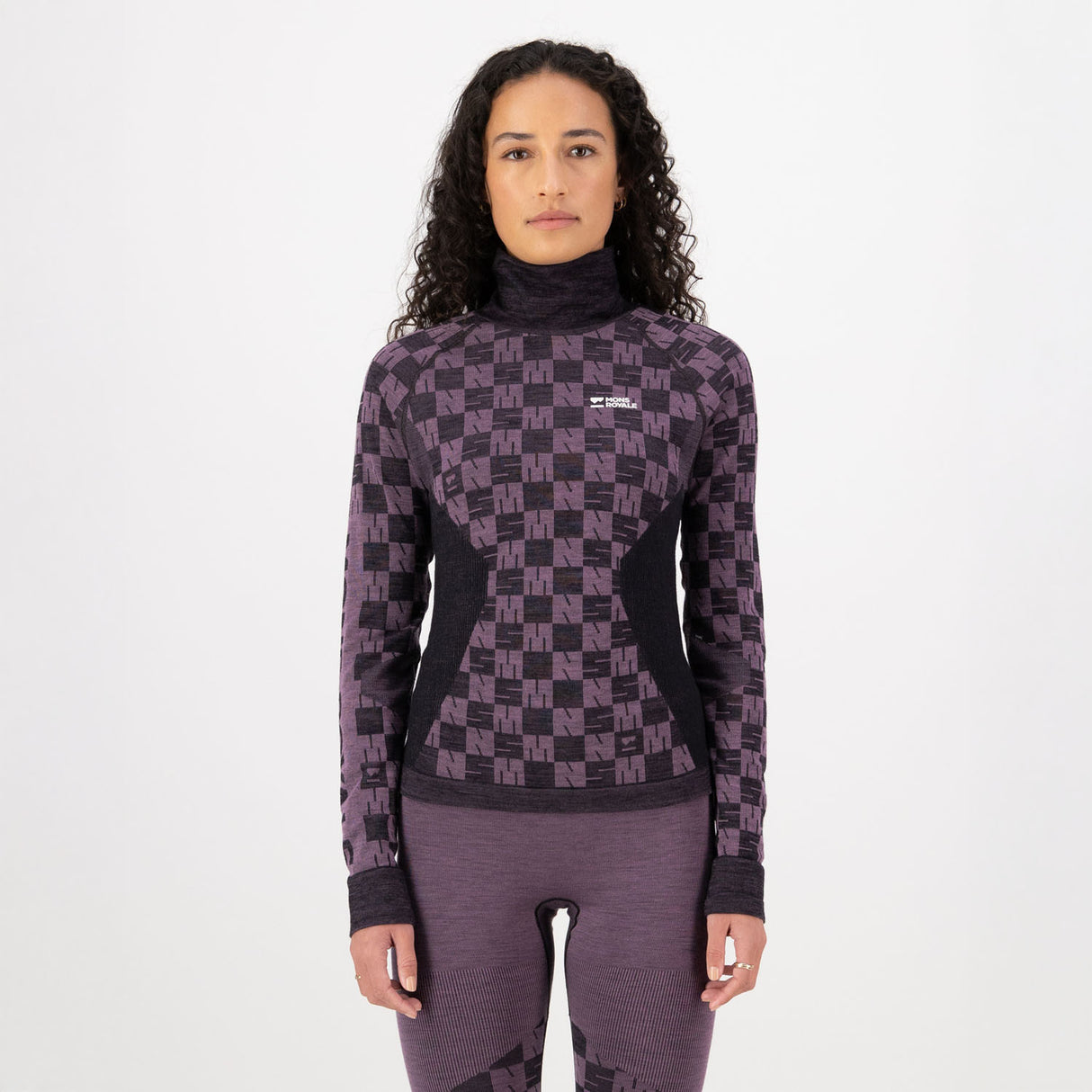 Ascender Merino Seamless Mock Neck Long Sleeve Baselayer Top
