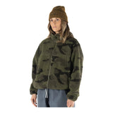 Howl Berber Fleece in Washed Camo on a female model