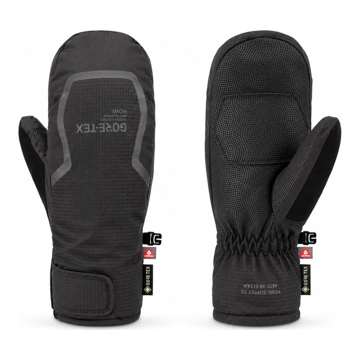 Howl Helm GORE-TEX U Mitt in black, front and back pair
