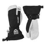 Junior Army Leather Heli Ski 3-Finger Gloves - Snowtrax