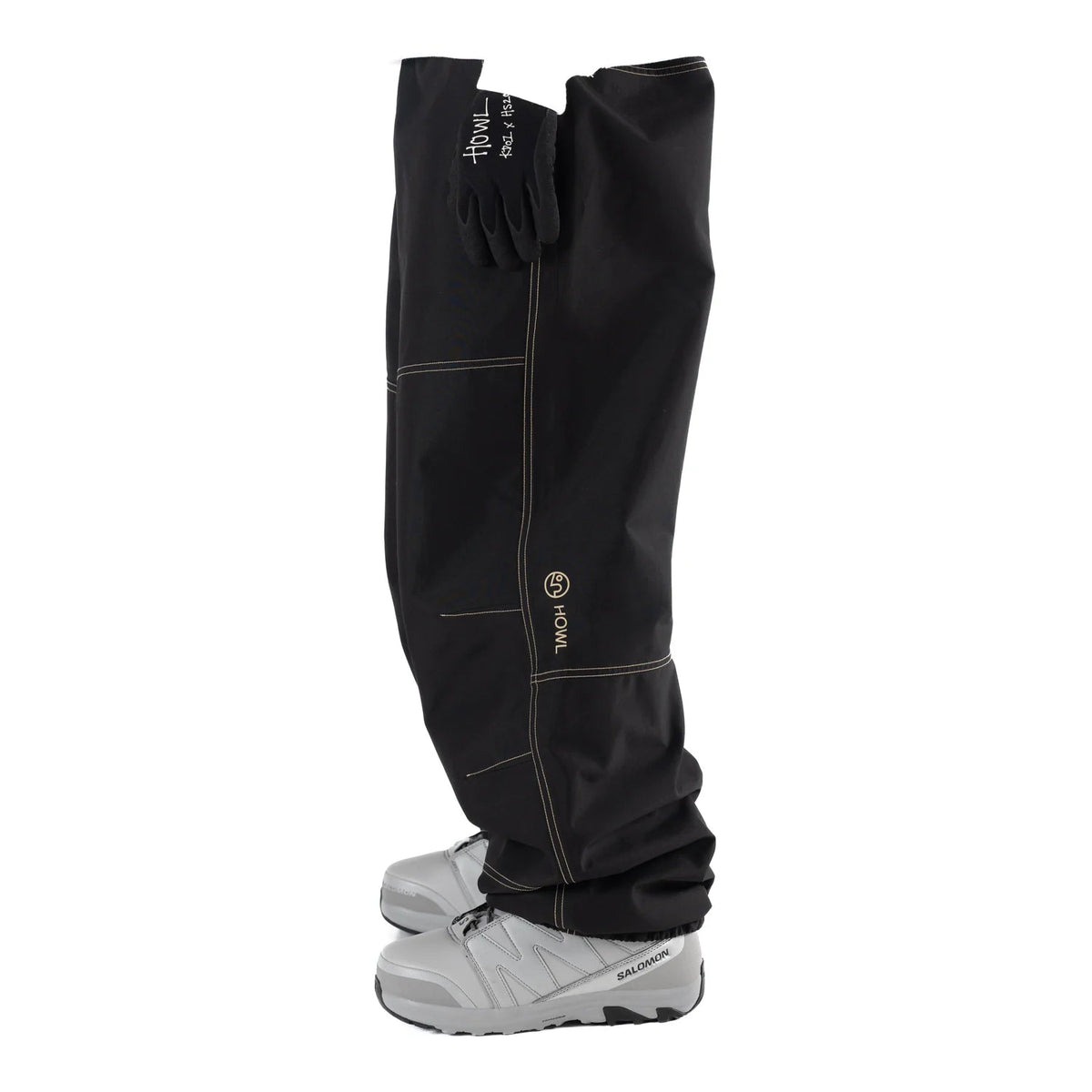 Howl Workwear x Public Pant in black, side on model