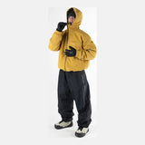 Howl Workwear Jacket in Tan, hood up