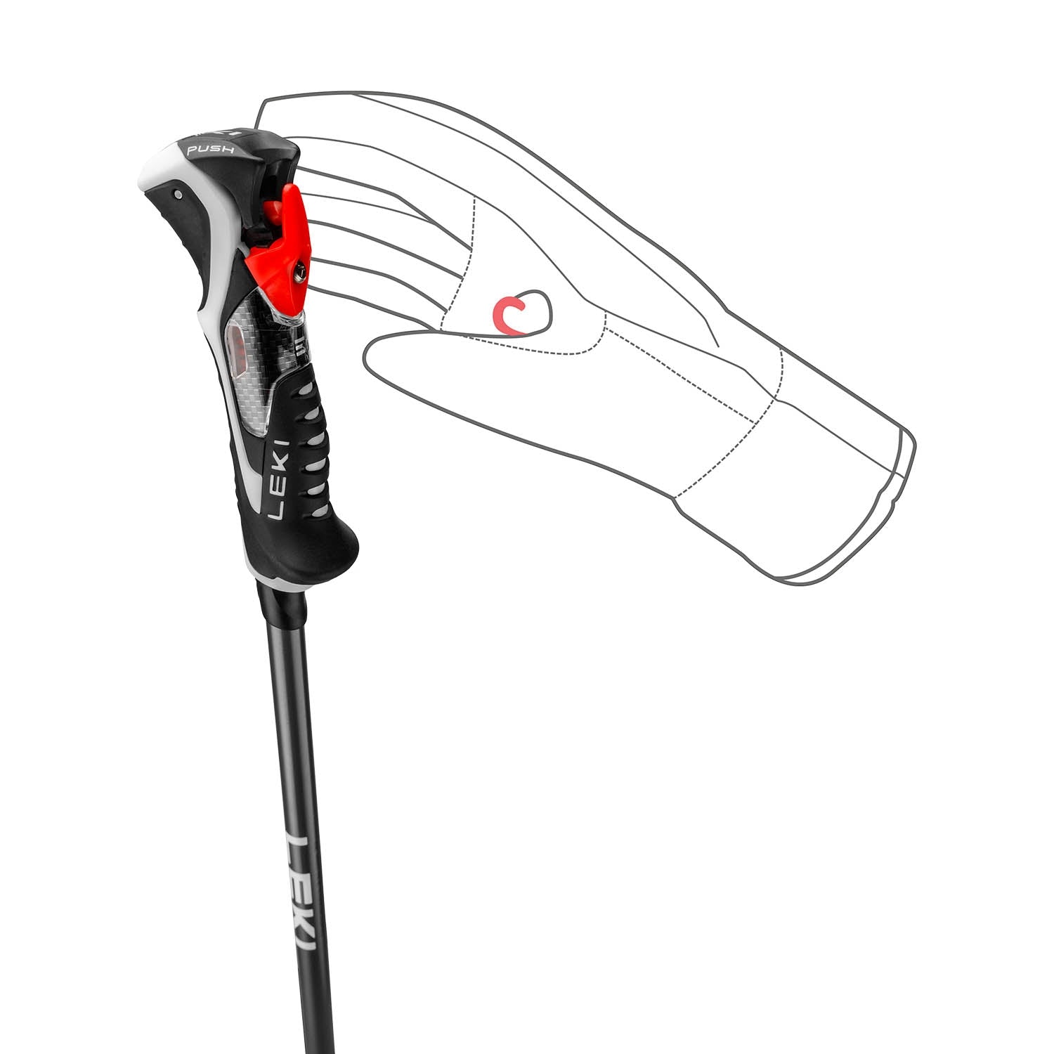 レキ LEKI CARBON14 3D 110CM TRIGGER Leki Carbon 14 3D Ski Poles – Snowtrax