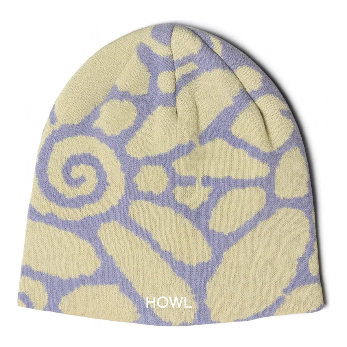 Howl No Cuff Beanie in White/Blue